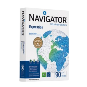 LOT DE 5 RAMETTES DE PAPIER BLANC NAVIGATOR A4 90G/M² 500 FEUILLES