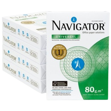 LOT DE 5 RAMETTES DE PAPIER BLANC NAVIGATOR A3 80G/M² 500 FEUILLES