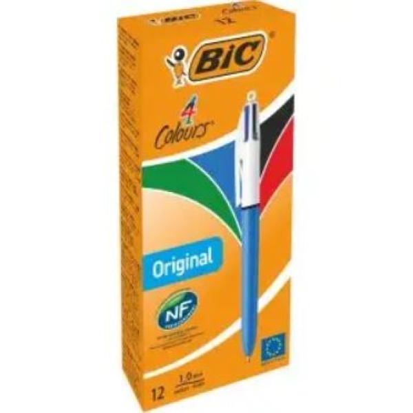 STYLO BILLE BIC 4 COULEURS ORIGINAL RÉTRACTABLE POINTE 1 MM