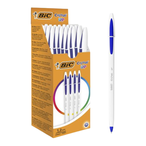 BOITE DE 20 STYLOS BIC CRISTAL UP –BLEU