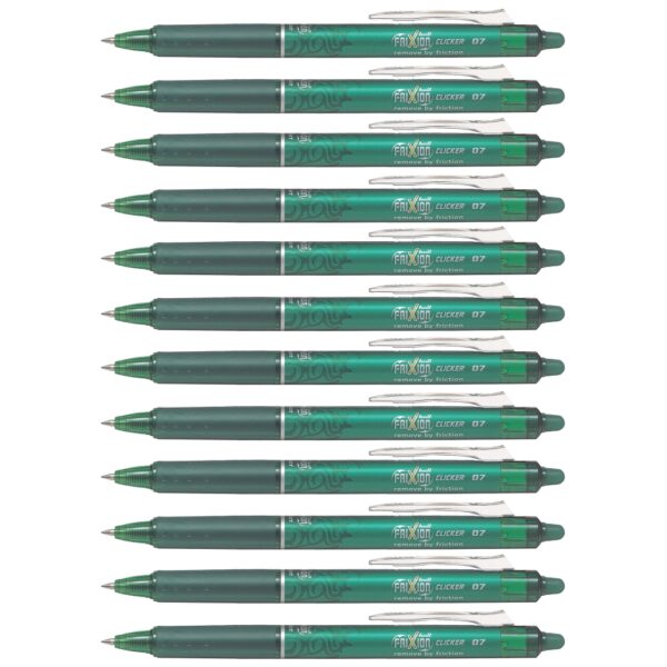 BOITE DE 12 STYLOS A ENCRE GEL EFFAÇABLE FRIXION PILOT POINTE FINE DE 0,7 MM – VERT