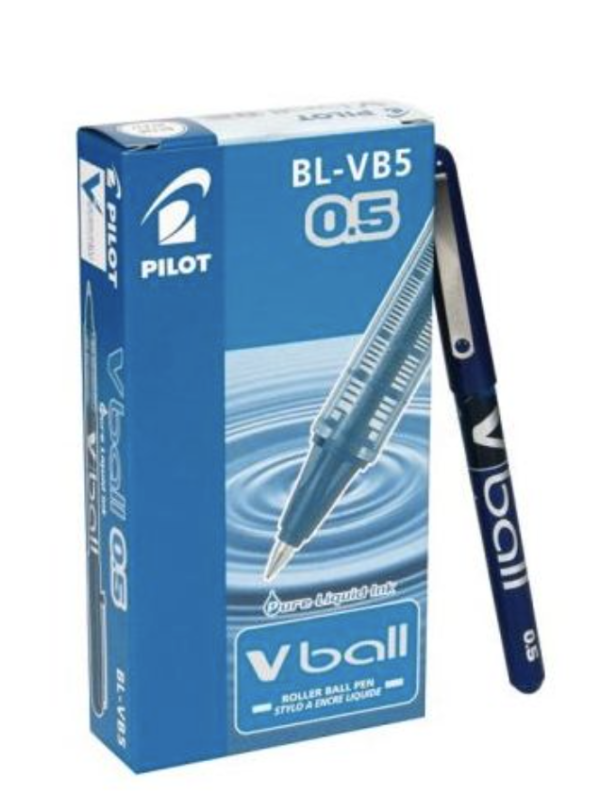 BOITE DE 12 ROLLERS ENCRE LIQUIDE V-BALL 0.5 – BLEU