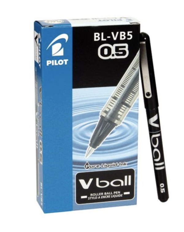 BOITE DE 12 ROLLERS ENCRE LIQUIDE V-BALL 0.5 - NOIR