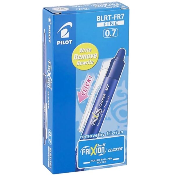 BOITE DE 12 STYLOS A ENCRE GEL EFFAÇABLE FRIXION PILOT POINTE FINE DE 0,7 MM – BLEU